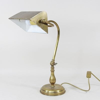 Lot 74 - A brass adjustable desk lamp, 47cm high