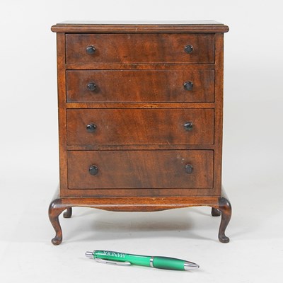 Lot 169 - An early 20th century walnut apprentice chest,...