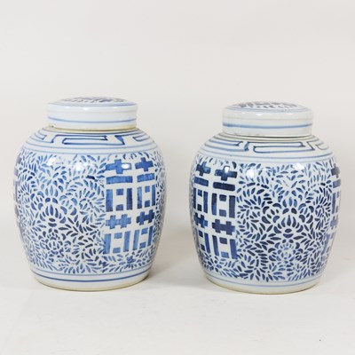 Lot 190 - A pair of Chinese blue and white porcelain...