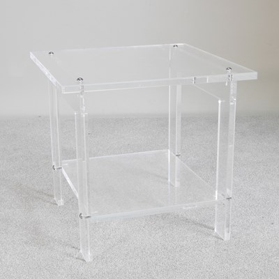 Lot 145 - A contemporary lucite coffee table, of plain...
