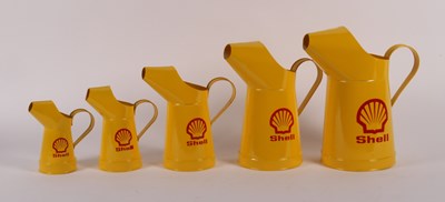 Lot 303 - A painted metal Porsche petrol can, together...
