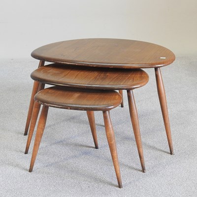 Lot 6 - A nest of three 1970's Ercol pebble occasional...