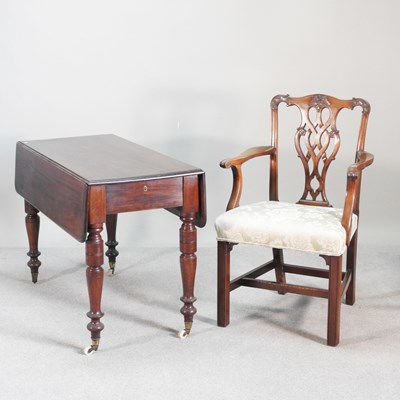 Lot 556 - A Victorian mahogany pembroke table, together...