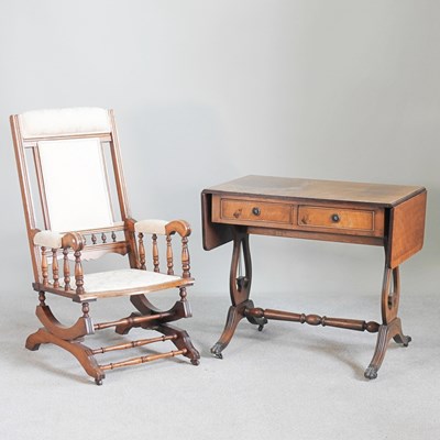 Lot 658 - A 19th century American rocking chair,...