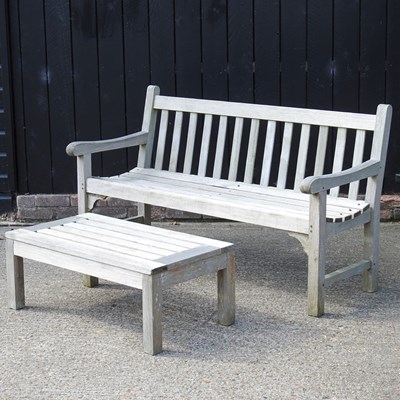 Lot 188 - A Teak Tiger garden bench, together with a...