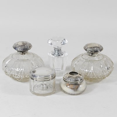 Lot 95 - A pair of Edwardian cut glass and silver...