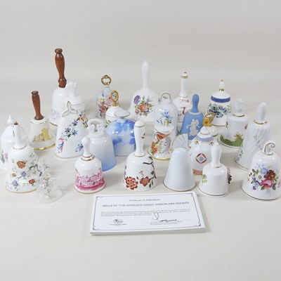 Lot 290 - A collection of porcelain bells of the world,...