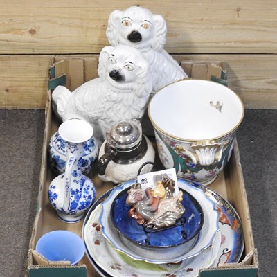 Lot 300 - A pair of Staffordshire pottery white glazed...