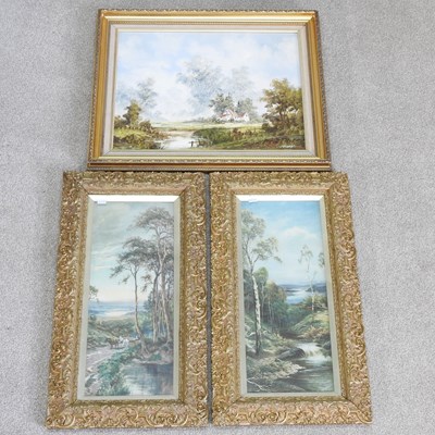 Lot 594 - P. Vogel, 20th century, cottage landscape, oil...