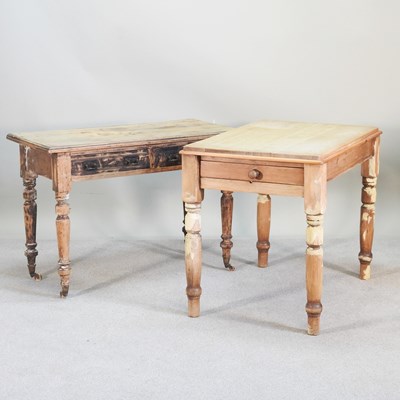 Lot 226 - A stripped pine kitchen table, together with...