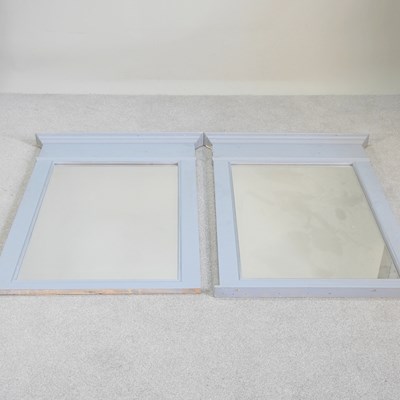 Lot 243 - A pair of grey painted wall mirrors (2)