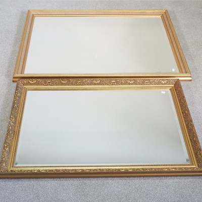 Lot 395 - A modern gilt framed wall mirror, 114 x 88cm,...