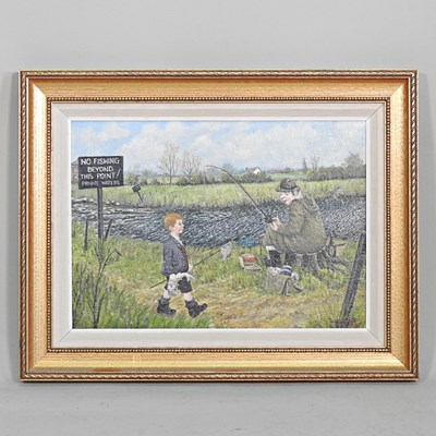Lot 42 - Tom Dodson, 1910-1991, No Fishing, signed and...