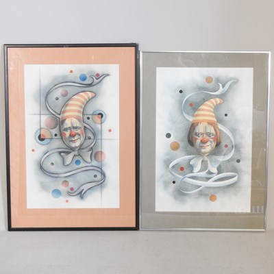 Lot 312 - G A Lynch, 20th century, clown signed...