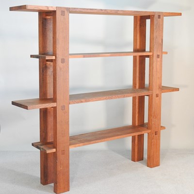 Lot 631 - A modern oak four tier open bookcase
