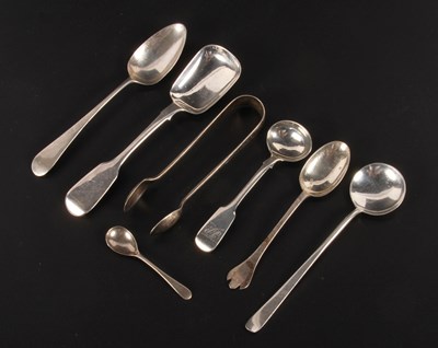 Lot 143 - A collection of various silver spoons,...