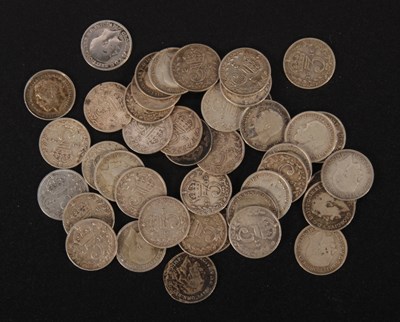 Lot 241 - A collection of pre-1920 silver threepences,...