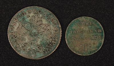 Lot 240 - A Hamburg silver four schilling coin, 1728,...