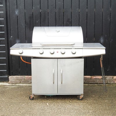 Lot 299 - A gas BBQ, 156cm wide, with cover