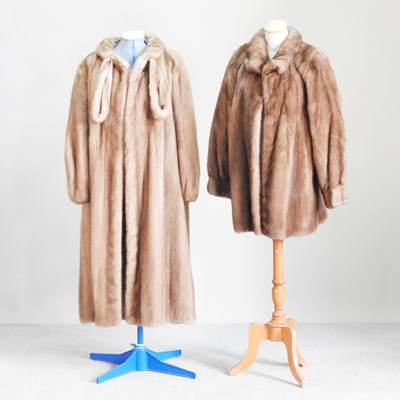 Lot 292 - A ladies full length fur coat, together with...