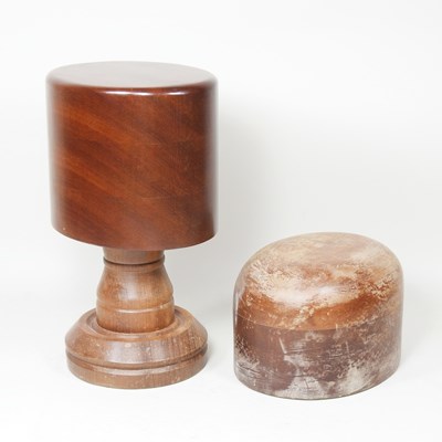 Lot 143 - A wooden milliner's block, together with...