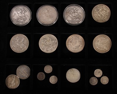 Lot 234 - A collection of silver crowns and crown-sized...