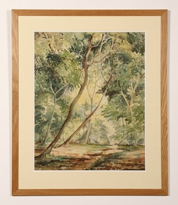 Lot 576 - Agnes Allen (British, 20th century), wooded...