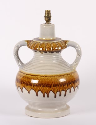 Lot 289 - A West German glazed earthenware lamp
