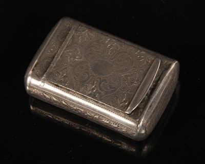 Lot 167 - A George III silver snuff box, engraved all...