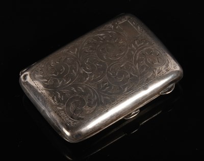 Lot 12 - A George V silver cigarette case, engraved...