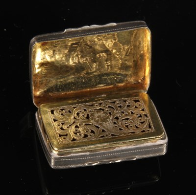 Lot 50 - A George IV silver vinaigrette, the top and...