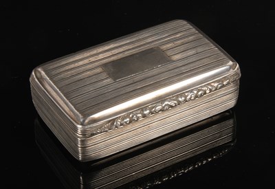 Lot 128 - A William IV silver snuff box, with reeded...