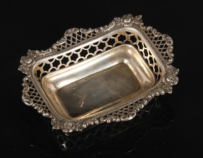 Lot 133 - A Victorian silver dish, the sides and border...