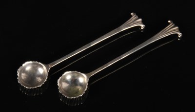 Lot 195 - A pair of silver Onslow pattern mustard or...