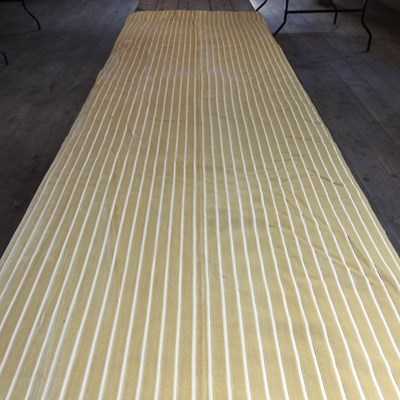 Lot 200 - A pair of 20th century gold coloured striped velvet curtains