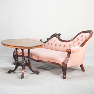 Lot 263 - A Victorian style carved mahogany and pink...