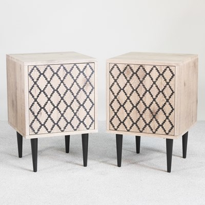 Lot 100 - A pair of modern bedside side cabinets, each...