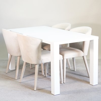 Lot 189 - A contemporary white painted dining table,...