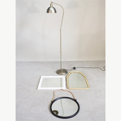Lot 460 - A metal standing lamp, 158cm high, together...
