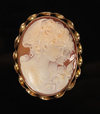 Lot 235 - A Victorian 9 carat yellow gold mounted carved...