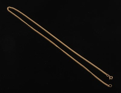 Lot 201 - A 9 carat yellow gold fine curb link necklace,...
