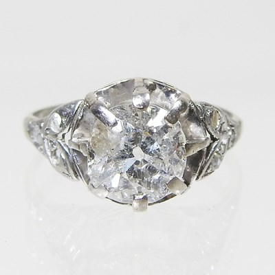 Lot 4 - An antique diamond ring, of Art Deco design,...
