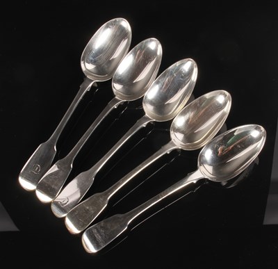 Lot 74 - A matched set of five 19th century silver...