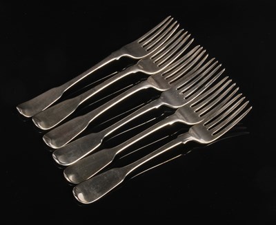 Lot 39 - A matched set of six 19th century silver...