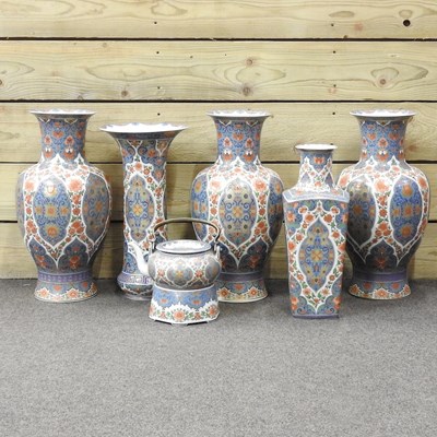 Lot 117 - A pair of large Kaiser Wuhan pattern porcelain vases