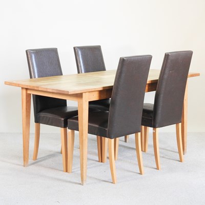 Lot 662 - A modern light oak dining table, 160cm wide,...