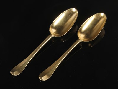 Lot 7 - A pair of George I silver gilt Hanoverian...