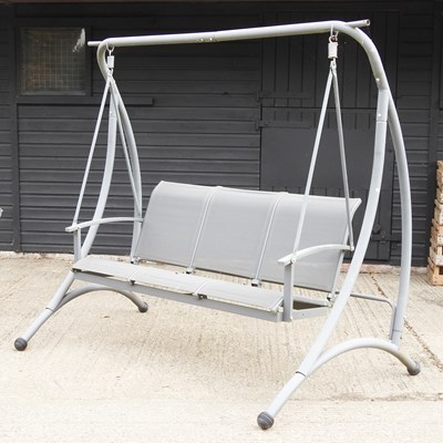 Lot 592 - A modern garden swing seat, on a metal frame