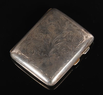 Lot 37 - A George V silver cigarette case, the top...