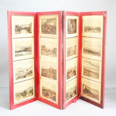 Lot 106 - A 19th century decoupage four fold dressing...